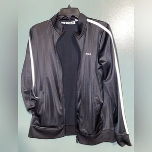 fila zip up sweatshirt black